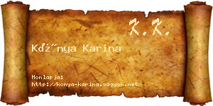 Kónya Karina névjegykártya